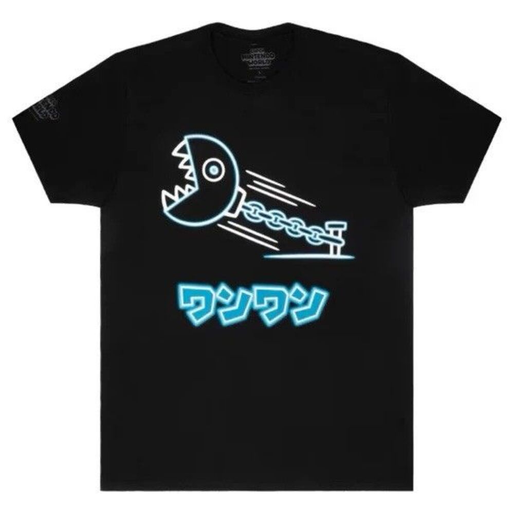 Universal Studios Super Nintendo World Chain Chomp Neon T-Shirt Small Rare Tee